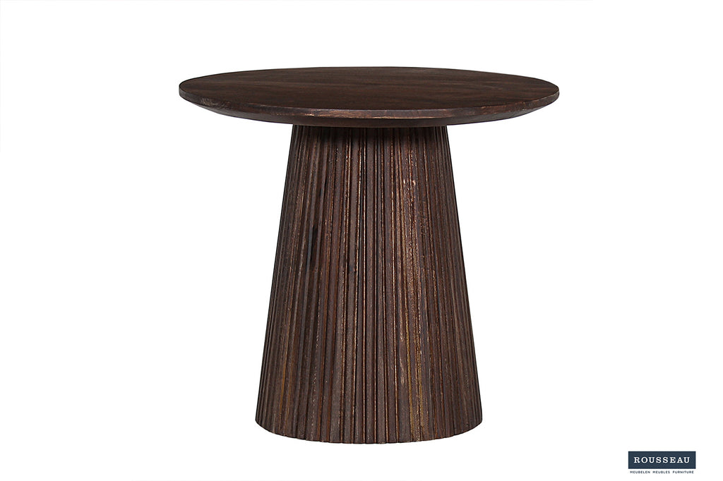 Rousseau Miguel Salontafel – Mango Hout – Donkerbruin – Ø50 cm